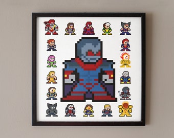 8-bit AGE OF APOCALYPSE 12" x 12" Poster Print Pixel Sprite Art