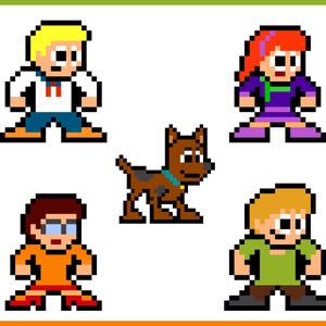 Naklejki winylowe 8bit, MEDDLING KIDS, zestaw 5, Pixel Art, arkusze naklejek, do laptopów, dla graczy, naklejki Pixel Art, kreskówki z lat 80.