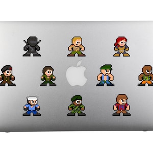 Naklejki winylowe 8bit, GI JOE, zestaw 10, Pixel Art, arkusz naklejek, do laptopów, dla graczy, naklejki Pixel Art, COBRA, kreskówki z lat 80., zabawki z lat 80.