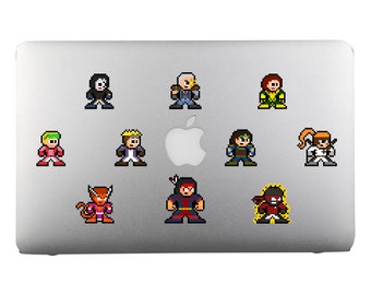 8bit Vinyl Decals, MUTANT FORCE, Set of 10, Pixel Art, Sticker Sheet, For Laptops, For Gamers, Pixel Art Stickers