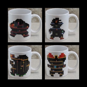 Double Sided ARCADE TRIBUTE MUG Group 4 Choose From 4 Different Designs Retro Coffee Mug For Gamers 80s Arcade Art 11 oz Coffee Mug