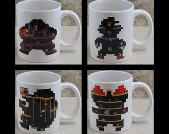 Double Sided ARCADE TRIBUTE MUG Group 4 Choose From 4 Different Designs Retro Coffee Mug For Gamers 80s Arcade Art 11 oz Coffee Mug