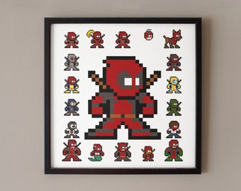 8-bit MERC WITH A MOUTH 12" x 12" Poster Print Pixel Sprite Art