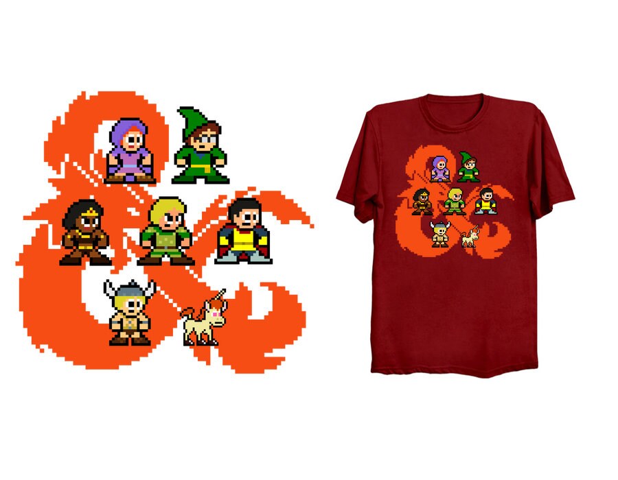8-bit DUNGEONS \u0026 DRAGONS 80s Cartoon T 