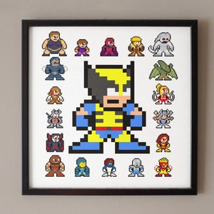 8-bit MUTANT HERO 12&quot; x 12&quot; Poster Print Pixel Sprite Art