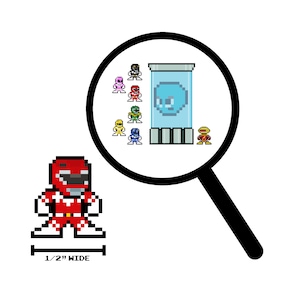 8bit Micro Decals, MMPR, Pixel Art, For Cell Phones, For Laptops, Comic Books, Hero Stickers, Vinyl Decals