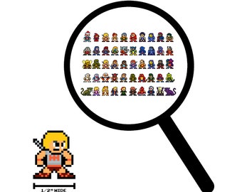 Set of 50, MOTU, 8bit Micro Decals, Pixel Art, For Cell Phones, For Laptops, For Gamers, 80s Cartoons, MOTU Stickers, Vinyl Decals