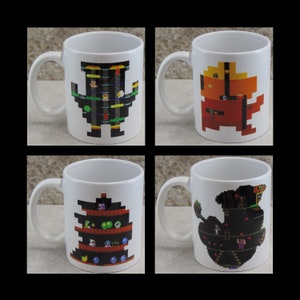 Double Sided ARCADE TRIBUTE MUG Group 3 Choose From 4 Different Designs Retro Coffee Mug For Gamers 80s Arcade Art 11 oz Coffee Mug