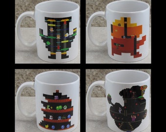 Double Sided ARCADE TRIBUTE MUG Group 3 Choose From 4 Different Designs Retro Coffee Mug For Gamers 80s Arcade Art 11 oz Coffee Mug
