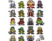 【グルト!】シール☆☆ 【♦ミニシール♦】 8bit, Vinyl Decals, MUTANT MAYHEM, Set of 20, Ninja Turtles, Pixel