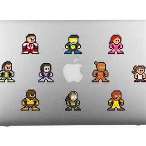 8bit Vinyl Decals, INVINCIBLE, Set of 10, Pixel Art, Sticker Sheet, For Laptops, For Gamers, Pixel Art Stickers, Invincible Stickers