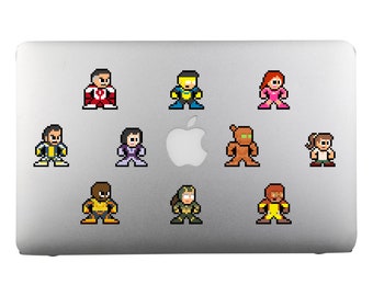 8bit Vinyl Decals, INVINCIBLE, Set of 10, Pixel Art, Sticker Sheet, For Laptops, For Gamers, Pixel Art Stickers, Invincible Stickers