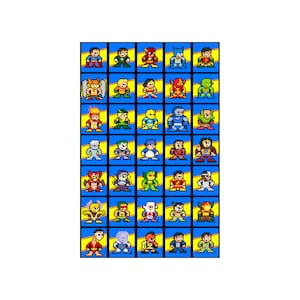 8-bit KENNER SUPER POWERS 11&quot; x 17&quot; Poster Print Pixel Art 80s Cartoons Action Figures Comic Book Superheroes
