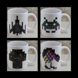 Double Sided ARCADE TRIBUTE MUG Group 2 Choose From 4 Different Designs Retro Coffee Mug For Gamers 80s Arcade Art 11 oz Coffee Mug