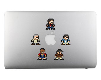 8bit Vinyl Decals, A-TEAM & KNIGHT RIDER, Set of 5, Pixel Art, Sticker Sheets, For Laptops, For Gamers, 80s television, Pixel Art Stickers