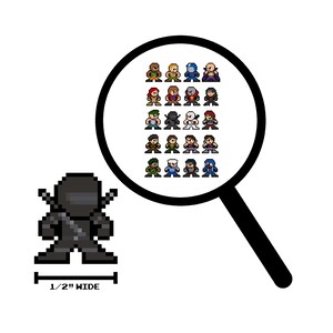 8bit Micro Decals, GI JOE & COBRA, Zestaw 20, Pixel Art, Do telefonów komórkowych, Do laptopów, Bajki z lat 80., Naklejki G I Joe, Naklejki winylowe