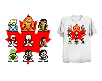 8-Bit ALPHA CANADIAN FLIGHT Team T-Shirt Retro Style Shirt