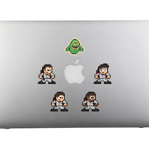8bit Vinyl Decals, GHOSTBUSTERS, Set of 5, Pixel Art, Sticker Sheets, For Laptops, For Gamers, Pixel Art Stickers, 80s Movies, 80s Sci Fi