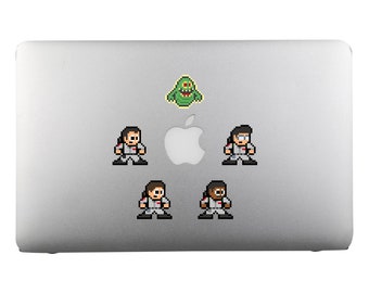 8bit Vinyl Decals, GHOSTBUSTERS, Set of 5, Pixel Art, Sticker Sheets, For Laptops, For Gamers, Pixel Art Stickers, 80s Movies, 80s Sci Fi
