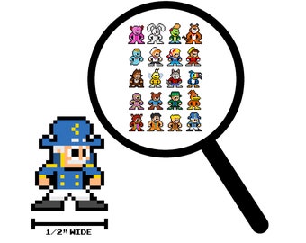 8bit Micro Decals, CEREAL MASCOTS, Set of 20, Pixel Art, For Cell Phones, For Laptops, For Gamers, Cereal Monsters, Vinyl Decals