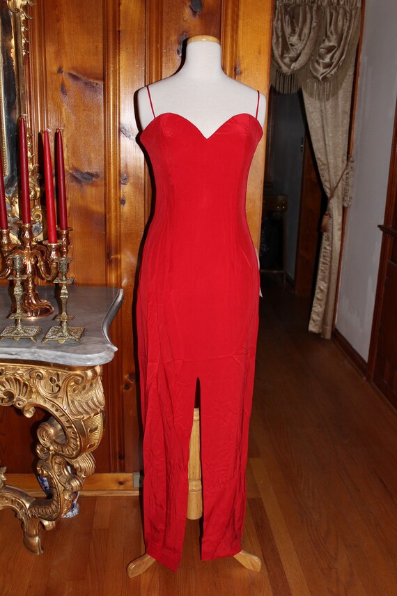 sexy red silk dress