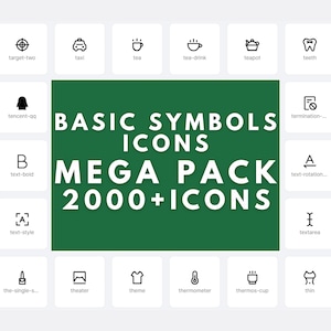 Grundlegende Symbole Symbole Megapack Illustration Vektor Icons Common Essential Universal Web Basic Clipart Set SVG PNG Für Powerpoint