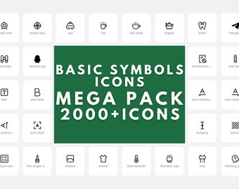 Basic Symbols Icons Megapack Illustration Vector Icons Common Essential Universal Web Basic Clipart Set SVG PNG For Powerpoint