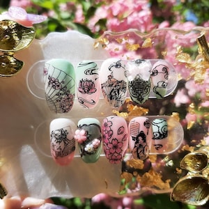 Heavens Official Blessing Tian Guan Ci Fu Shi Qingxuan Wind Master Inspired Handmade Press-On Nails