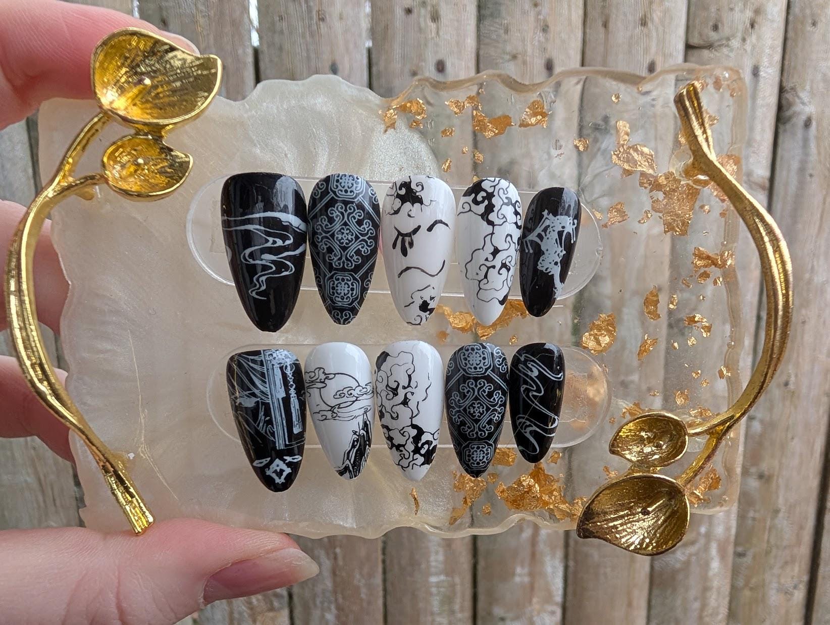 国内盤 CHINA RAIN - BED OF NAILS Heavens Official Blessing Handmade Press-on Nails : Bai Wuxiang