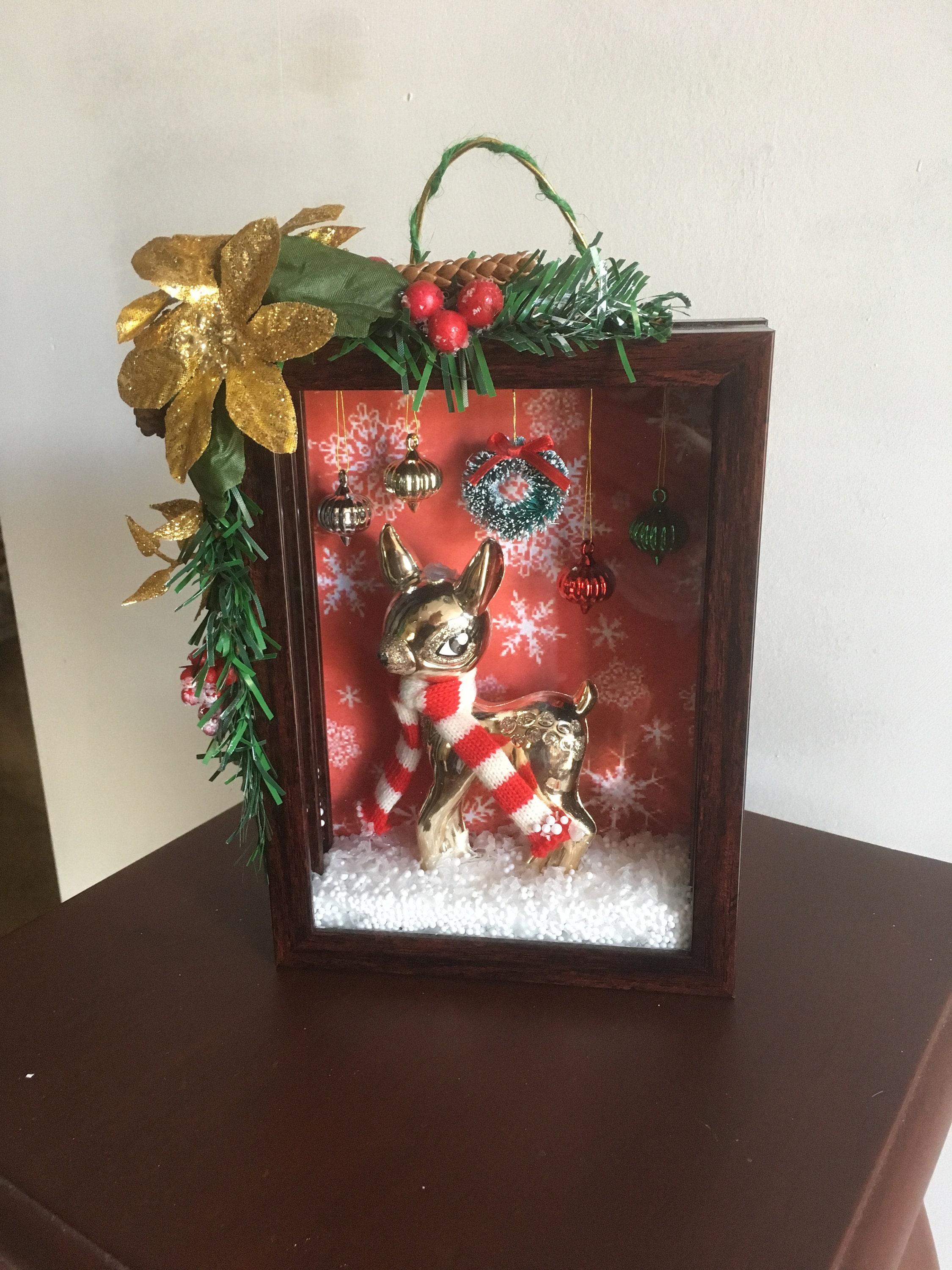 5x7 picture frame wreath Christmas frame Christmas decor Etsy
