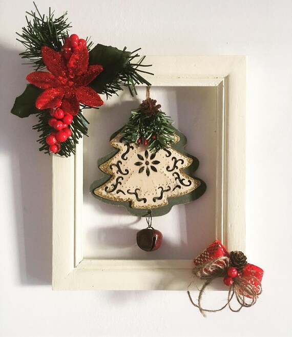 hand painted 5x7 picture frame wreath christmas frame christmas decor festive decor festive frame holiday decor christmas holiday christmas frame 5x7