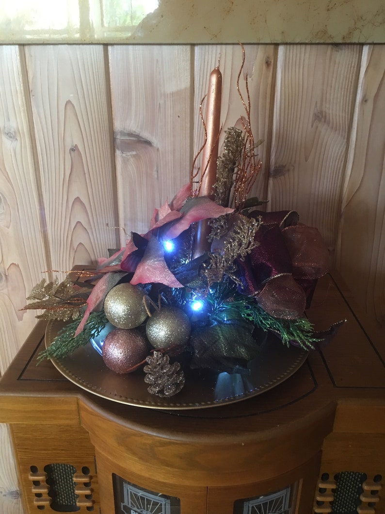 Rose Gold Centerpiece Arrangement Flower Arrangement Home Etsy