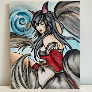 Ahri League of Legends HANDMADE acrylic painting Riot