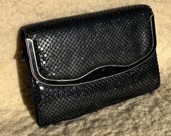 Black Vintage Metal Mesh Clutch Handbag