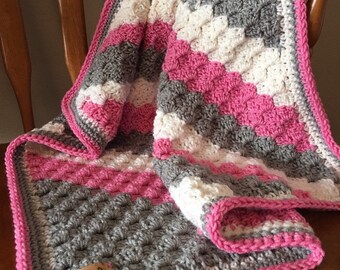 Flaming Galah Crocheted Baby Blanket