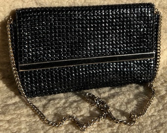 Black Vintage Metal Mesh Clutch Handbag