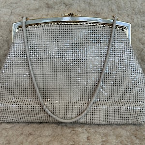 Vintage Bone MESH BY GOLDCREST Clutch Handbag