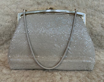 Vintage Bone MESH BY GOLDCREST Clutch Handbag