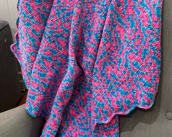 Neon Static Crocheted Baby Blanket