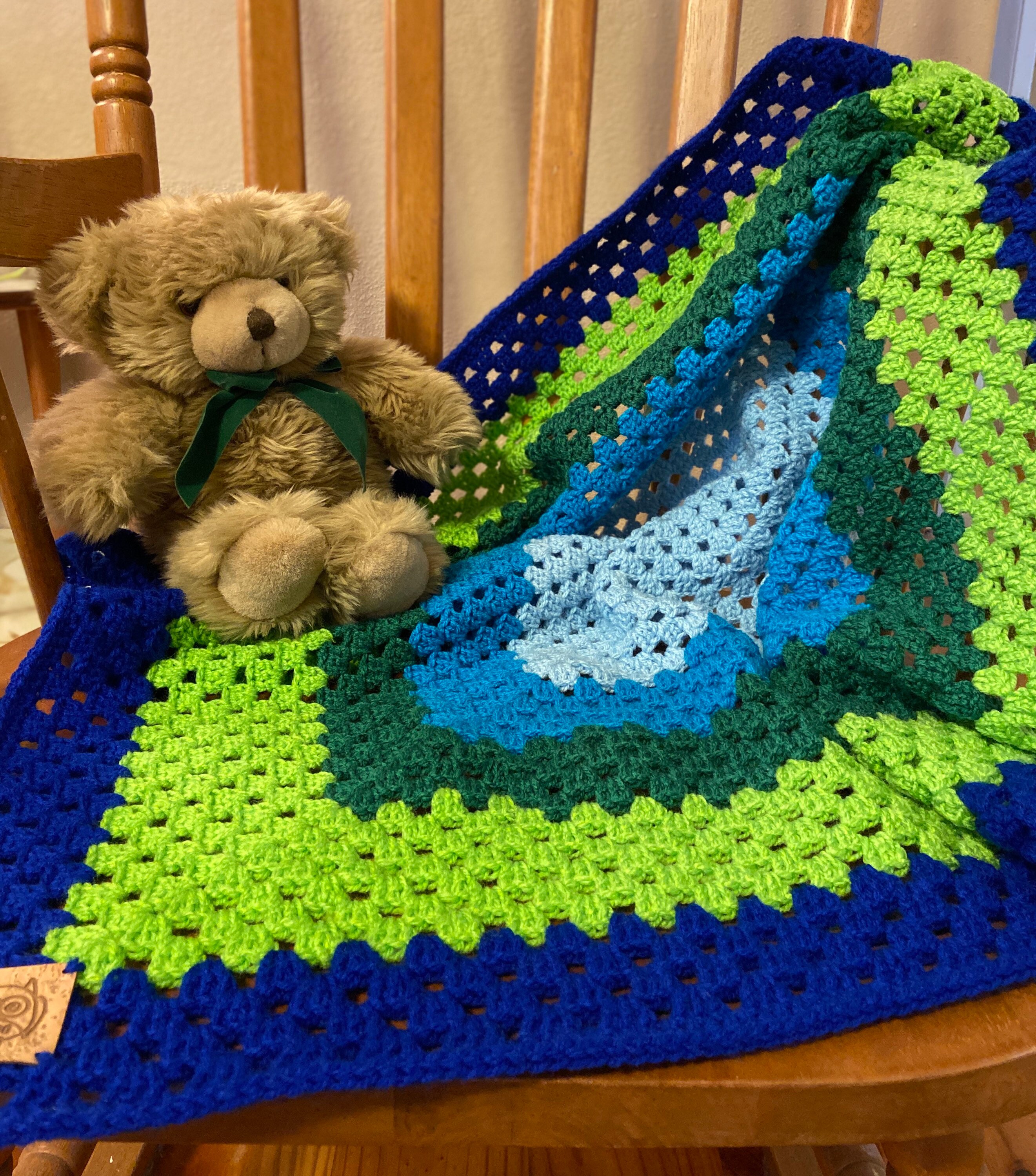 Peacock Crocheted Baby Blanket Etsy UK