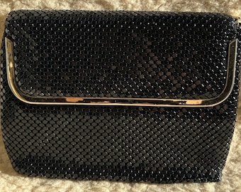 Black Vintage Metal Mesh Clutch Handbag