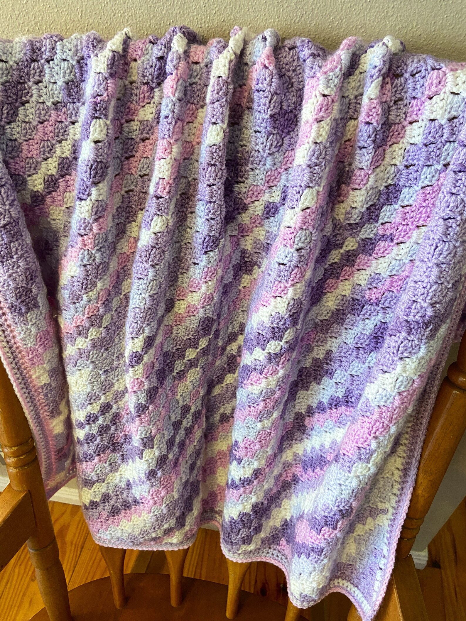 Pink Lemonade Crocheted Baby Blanket Etsy