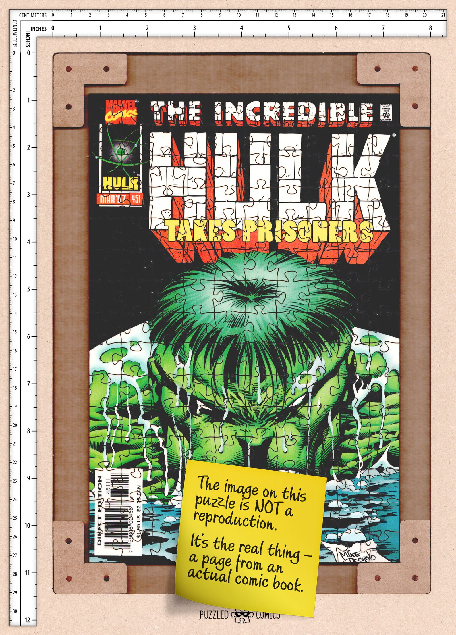 Incredible Hulk 451 Laser-Cut Wooden Jigsaw Puzzle 150 | Etsy
