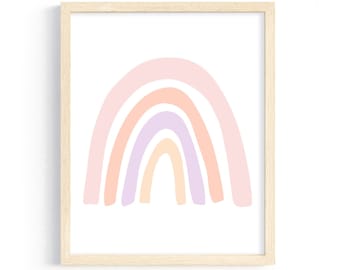 Pastel Rainbow Print, Girls Nursery, Boho Wall Art (Digital Download)