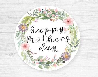 Floral Mother's Day Tag, Printable Cookie Gift Tag (Digital Stickers)