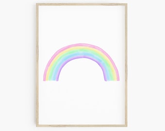 Pastel Rainbow Print - instant download, girls room printable, rainbow printable, rainbow baby, girls room decor, rainbow nursery decor