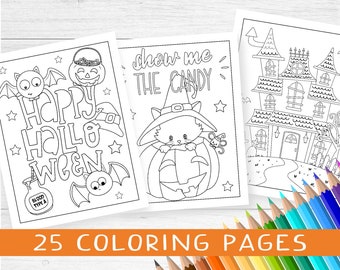 Halloween Malseiten, Malseiten für Kinder, Klassenzimmer Aktivität (Digitaler Download)