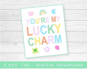 You're my lucky charm Tag - St Patricks day printable tag, cookie tag, digital download