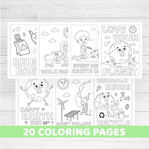 Earth Day coloring pages printable instant download kids
