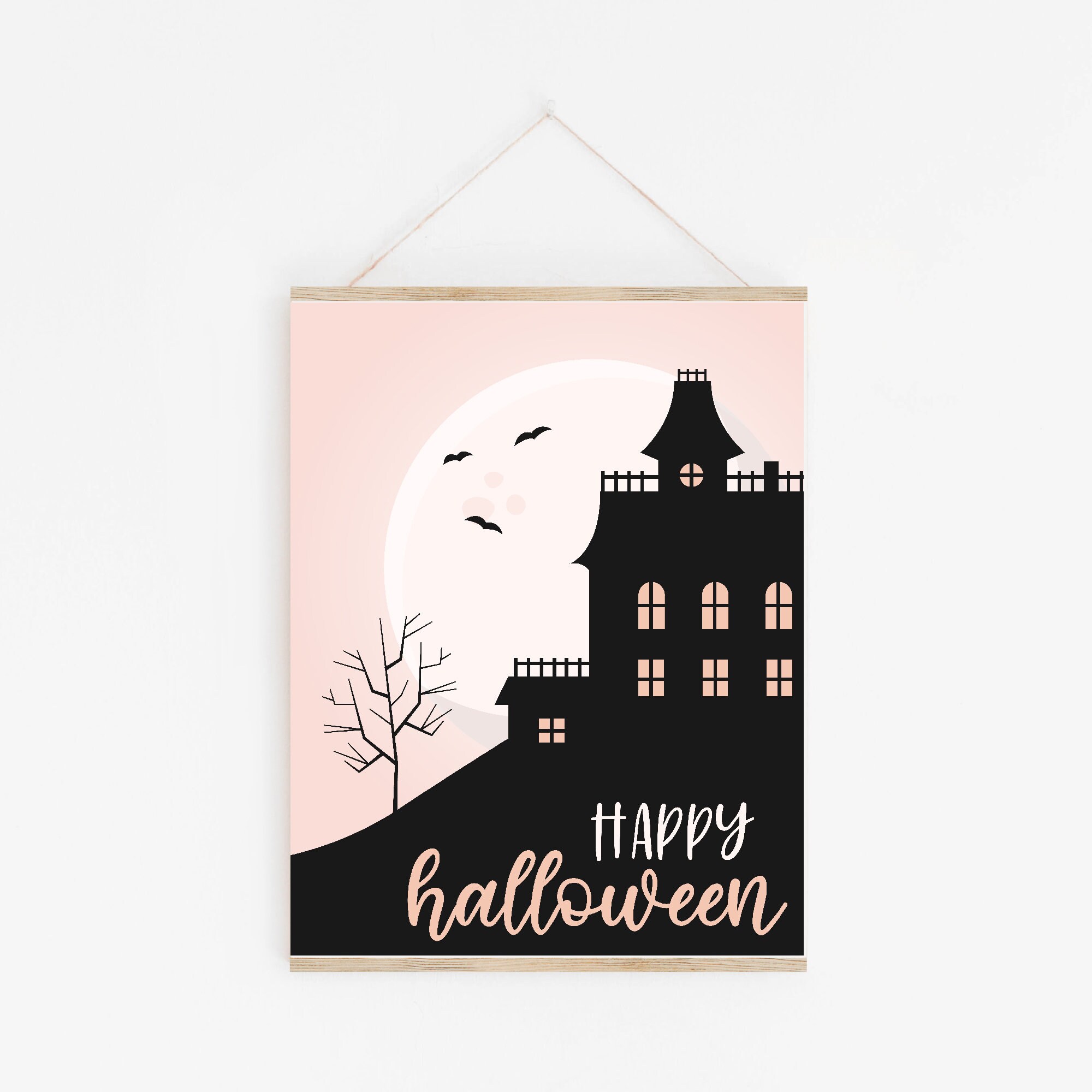 Pink Halloween Wall Art Prints, Cute Ghost Decor (digital Download) - Etsy